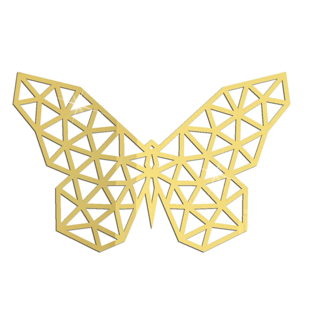 Современные зеркальные акриловые наклейки в виде бабочек домашнее искусство