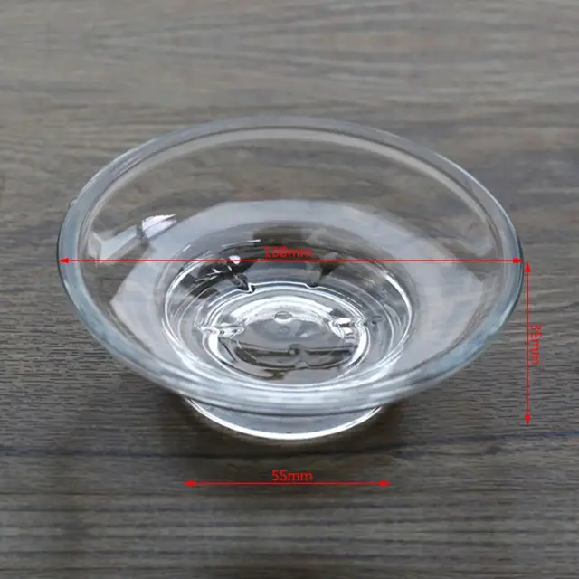 Soap Dish Round Glass Storage Box Clear Holder Accessories For Shower Bathroom Hotel