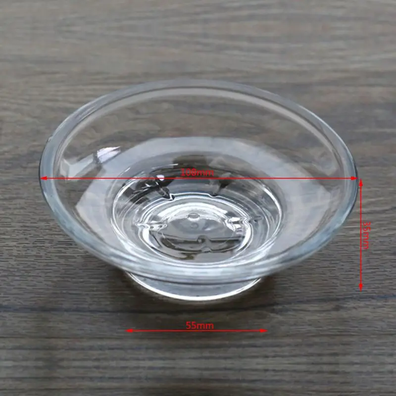 Soap Dish Round Glass Storage Box Clear Holder Accessories For Shower Bathroom Hotel