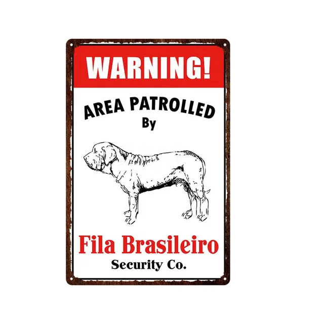  FILA Brasileiro Security Sign Area Patrolled Brazil