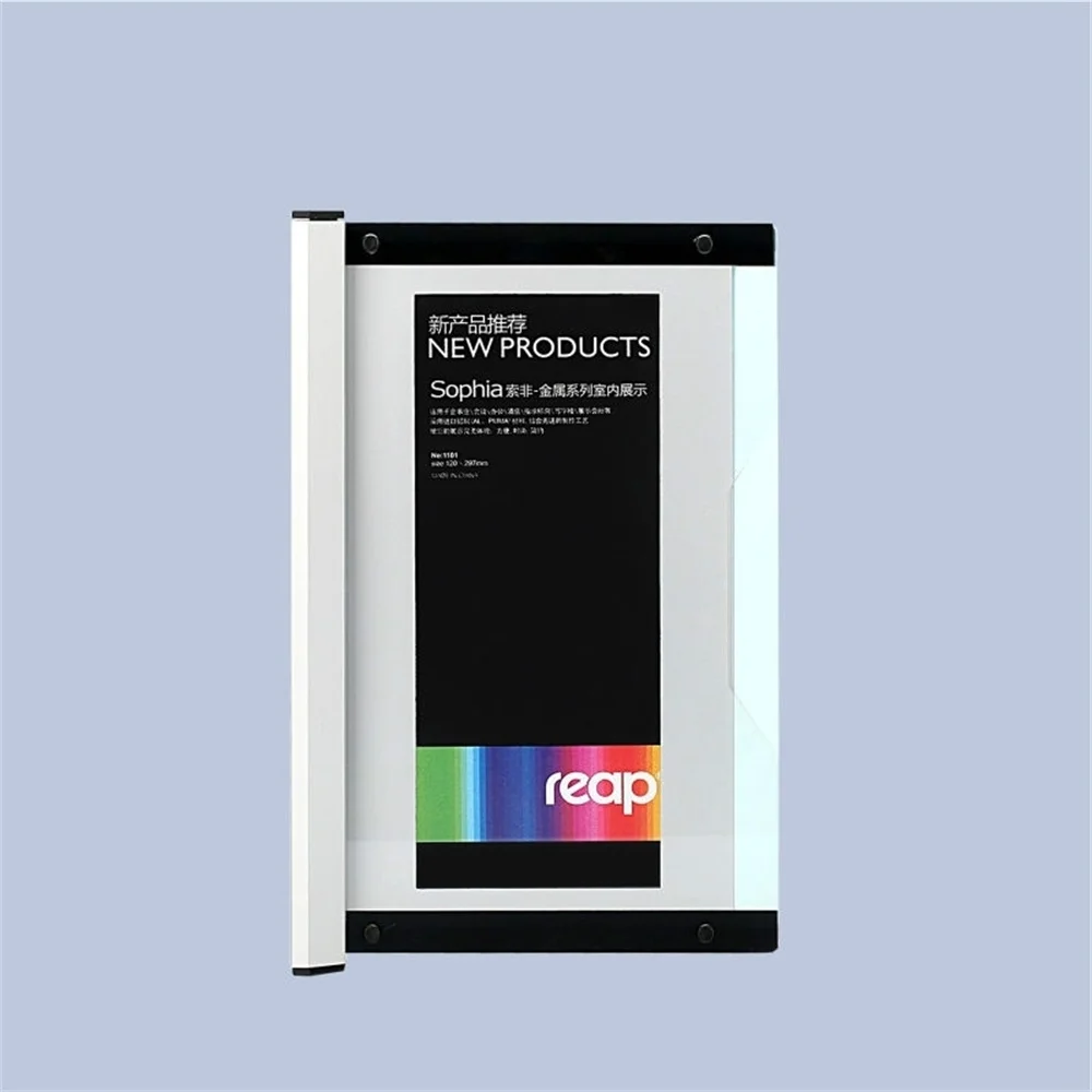 Acrylic Wall Amounted Frame 120*297mm Indoor Horizontal Wall Mount Sign Holder Display Info Poster Elegant Door Signage Tag Case