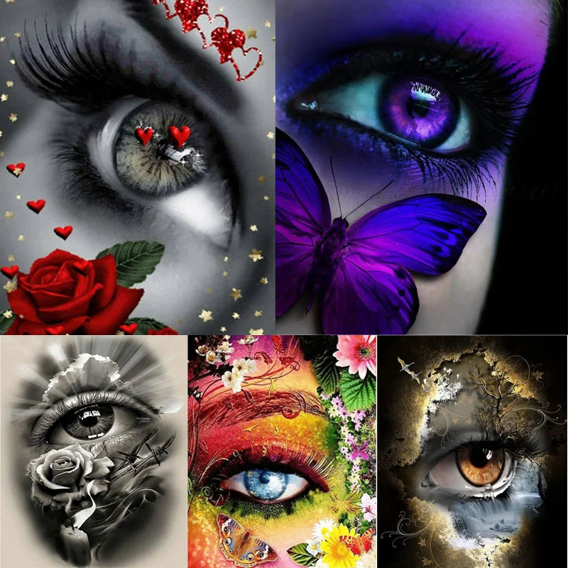 Eye With Rose Tattoo DIY 5D Diamond Painting Kits for Adults Full Drill Diamond  Painting Home Wall Decor 12x16 Inches Home Wall Art Décor 