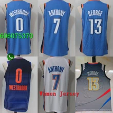 A+++ качественная женская одежда для взрослых#0 Рассел Уэстбрук 13 Пол Джордж 7 Кармело Энтони Джерси Oklahoma City