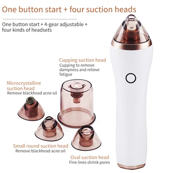 

Nose Massage 4 Modes Cupping Cleaner USB Rechargeable Vacuum Suction Handheld Comedone Home Electric Blackhead Remover Skin Care