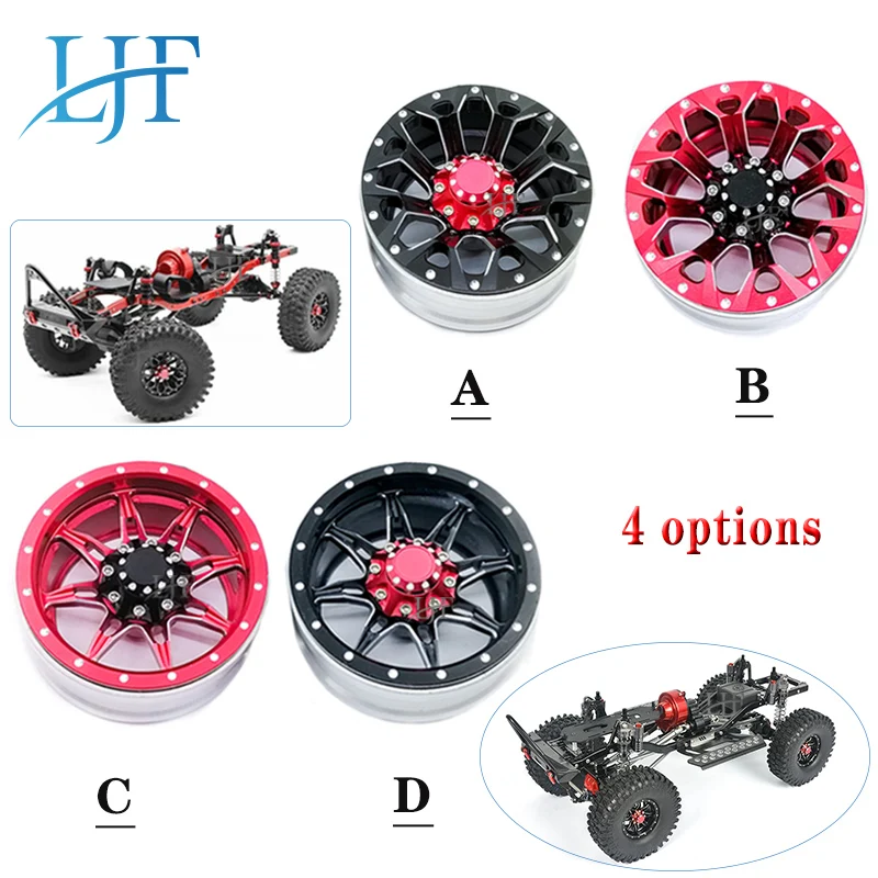 LJF 4 шт. RC Rock Crawler металлический обод колеса 1 9 дюйма beadlock для 1/10 Axial SCX10 90046 90047 TAMIYA CC01