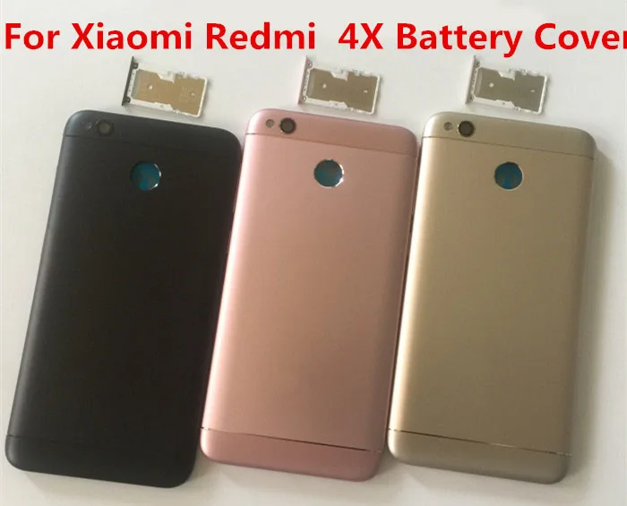 

100% Original Metal Rear Housing Cover For XIAOMI Redmi 4X Back Door Replacement Battery Case with Side Buttons