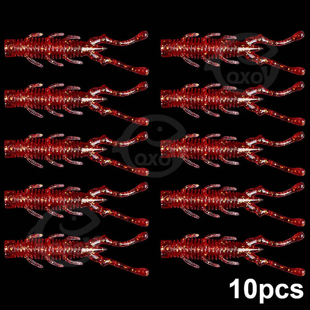 QXO 10pcs/lot Fishing Lure Soft Lure Silicone Bait TPE Sea Fishing Worm Spinnerbait Surface Lure Shrimp Lure  Accessories