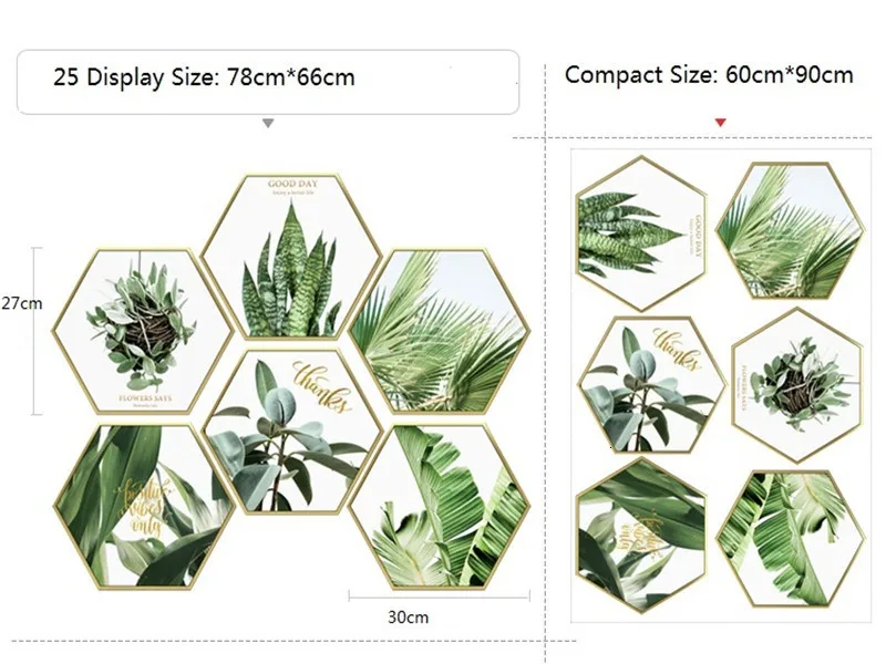 Съемная наклейка с тропическим растением, художественный плакат для гостиной, украшения стен, спальни