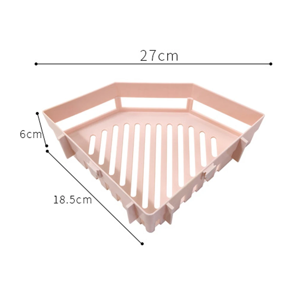 Suction Wall Triangular Shower Caddy Shelf Bathroom Corner Bath Rack Storage Holder Organizer Shelves