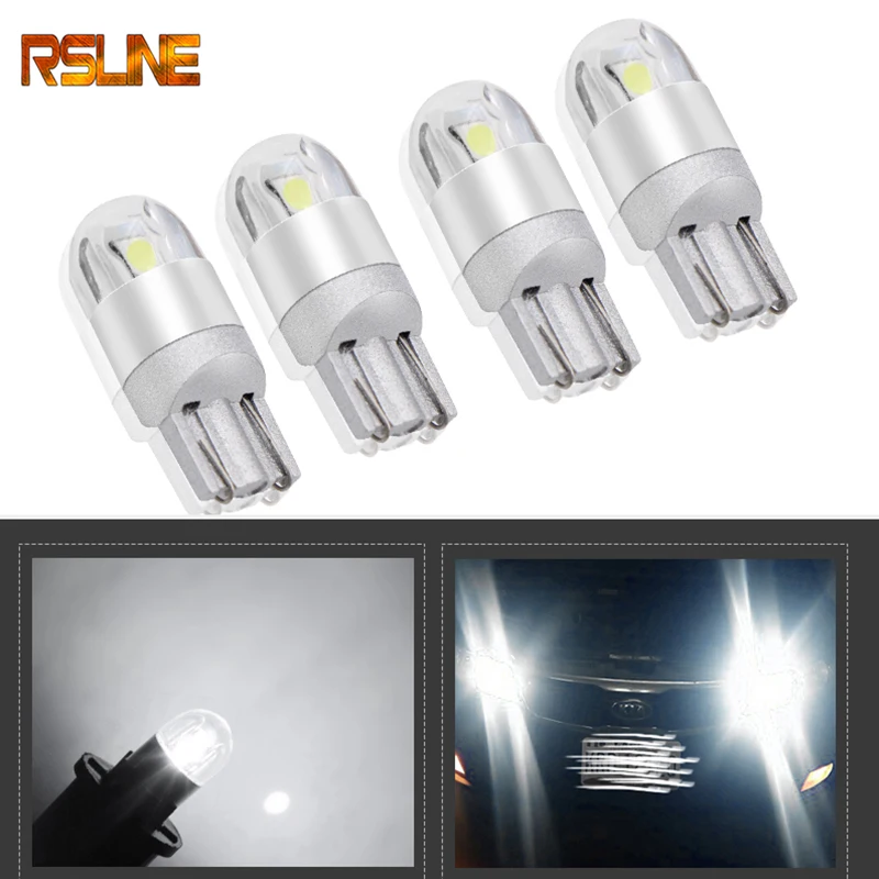 

4pcs T10 LED Bulbs White 168 501 W5W LED Lamp T10 Wedge 3030 2SMD Interior Clearance Lights DC 12V 6000K cabcus Car accessories