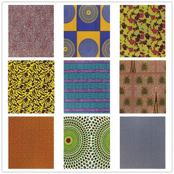 

African Batik Wax Fabric Pagne Wax Ankara wax Fabric African wax Prints Gold Color Tissu fabric 6 Yards Sewing For Wedding Dress