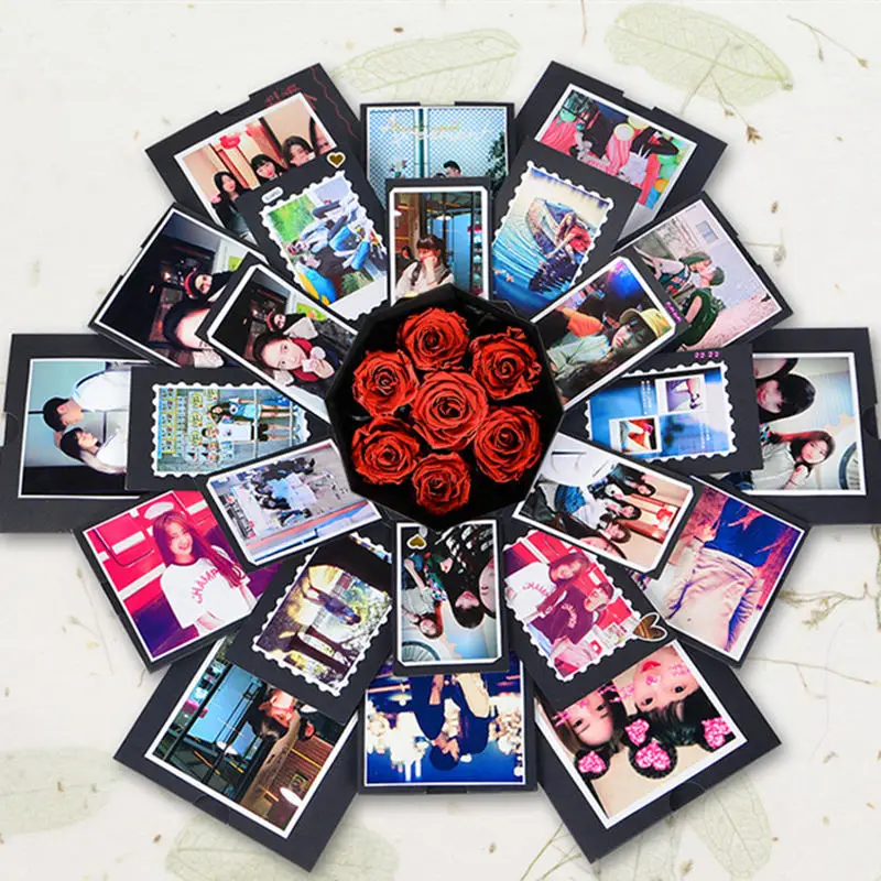 

Romance Creative Birthday Box Photos Anniversary Surprise Album Scrapbook Lovers Valentine Party Wedding Gifts DIY Explosion