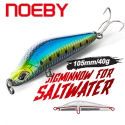 NOEBY – leurre coulant Wobbler pour la pêche en eau salée, appât artificiel idéal pour la pêche à la traîne, au bar, 105mm, 40g 