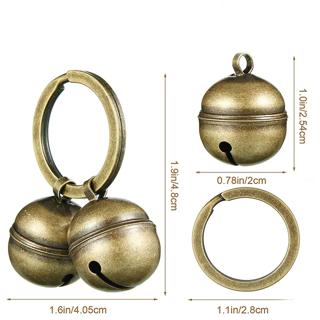 Cat Dog Collar Bells Brass Bells For Collar Dog Charm Bells Pet Pendant with Key Rings For Collars Necklace Pet Accessories 2
