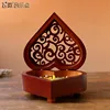 Diy Hand Made Retro Heart-shaped Wind Up Music Box Wooden Music Box Sky City Canon Music Box Creative Birthday Gift 3