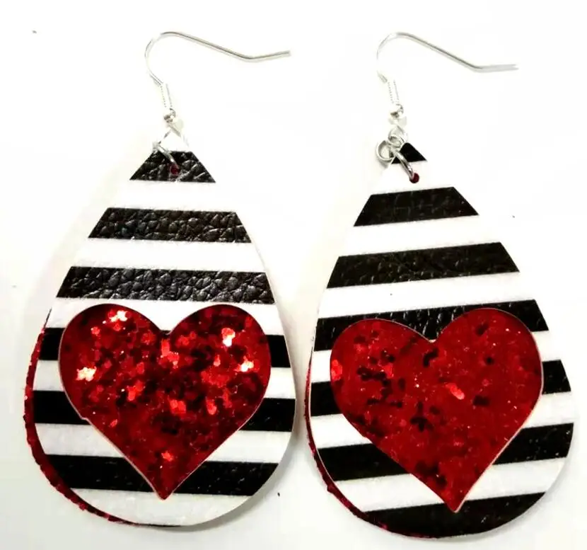 

Plaid Leather Earrings for Women Handmade Lightweight Teardrop Dangle Faux Leather Statement Earrings for Girls New