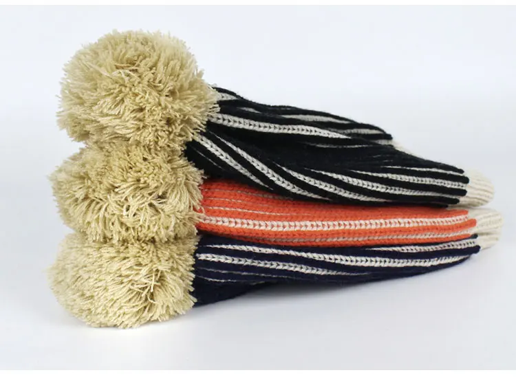 Двухсекционный шарф и шапка для детей и женщин, шапка бини, осенне-зимние вязаные Повседневные шапки унисекс, сохраняющие тепло эластичные шапки для улицы