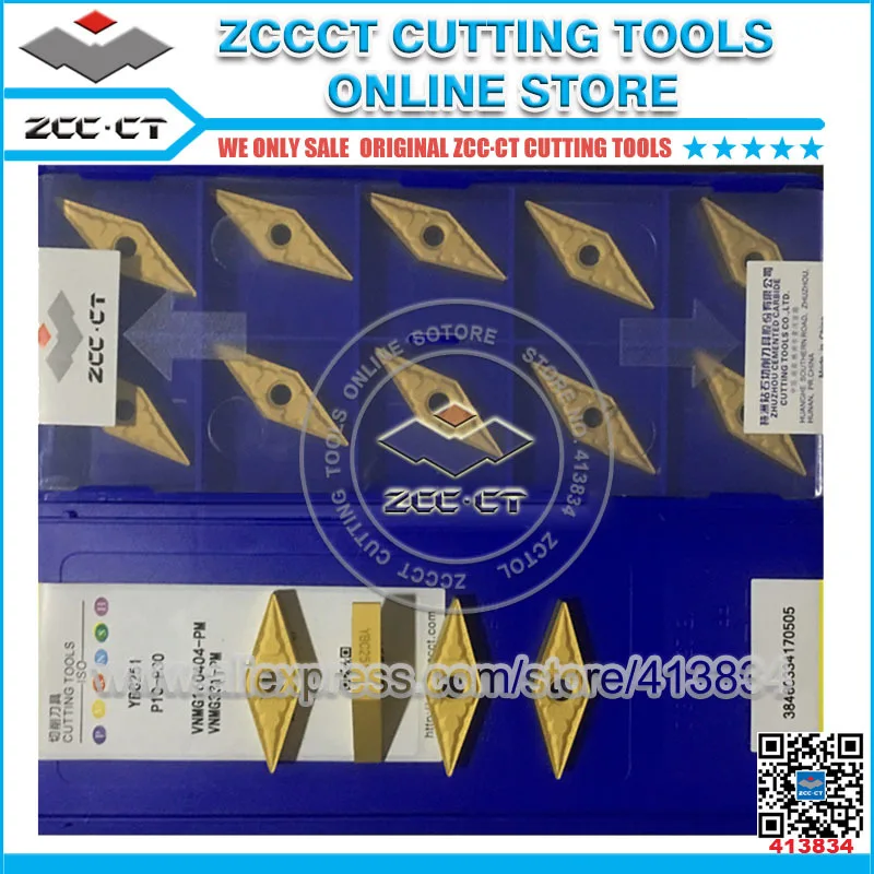 10pcs ZCCCT turning tool insert VNMG160404 -PM YBC251 VNMG 160404 PM ZCC.CT cnc lathe инструме VNMG160404-PM original |