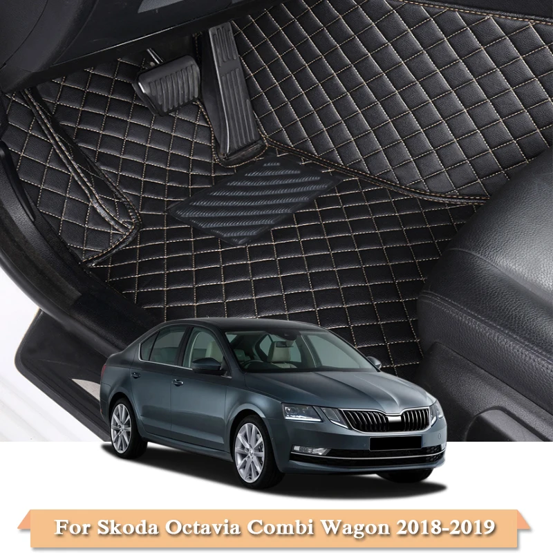 Автомобильный Стайлинг, автомобильные коврики для Skoda Octavia Combi Wagon-, 5 мест, LHD, кожаные автомобильные накладки для ног, внутренние аксессуары
