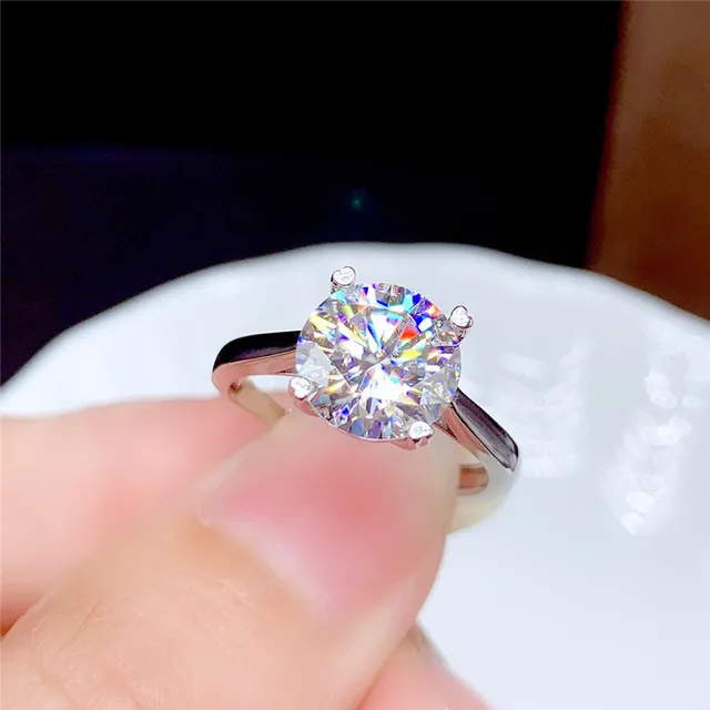 Moissanite Ring 0.5CT 1CT 2CT 3CT VVS Lab Diamond Fine Jewelry for Women Wedding Party Anniversary Gift Real 925 Sterling Silver 1