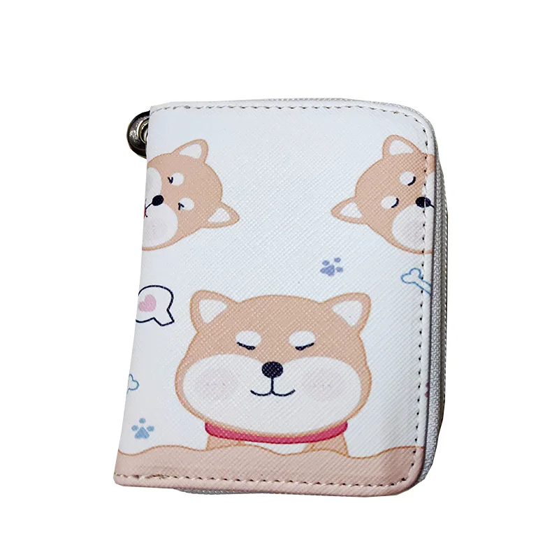 Women's Fashion Shiba Inu Akita Short Wallets Coin Purse Mini Small