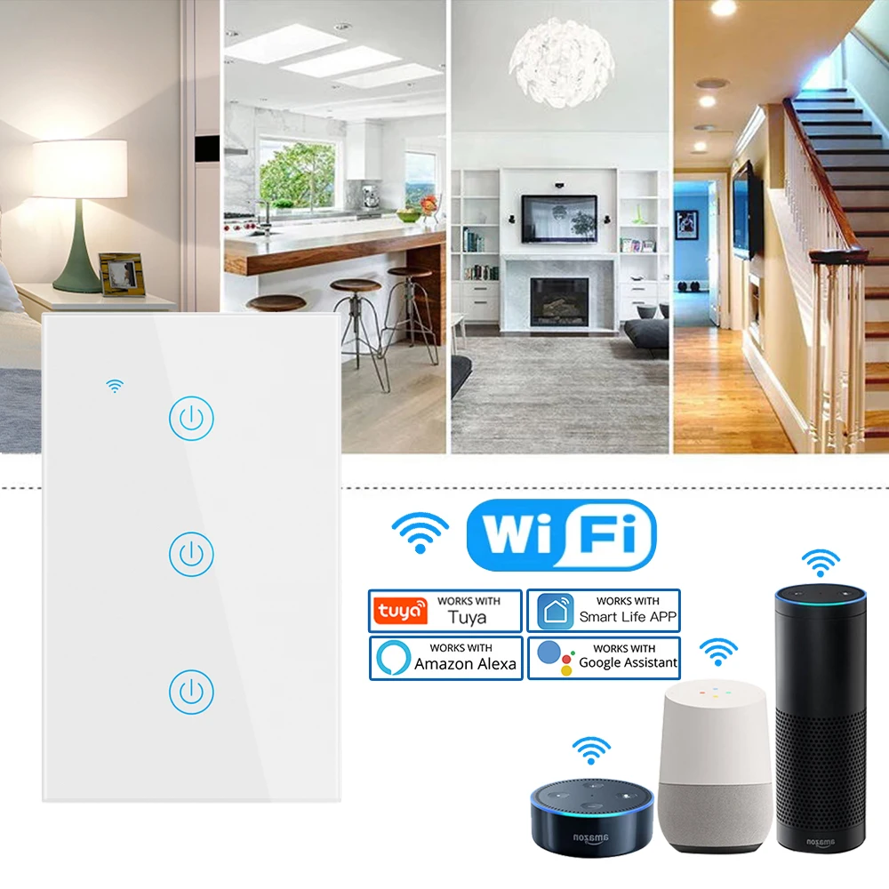 Alexa Smart Switch US/Brazil Standard Tuya Control Works With Google Home Voice WiFi Life Touch Switches | Обустройство дома