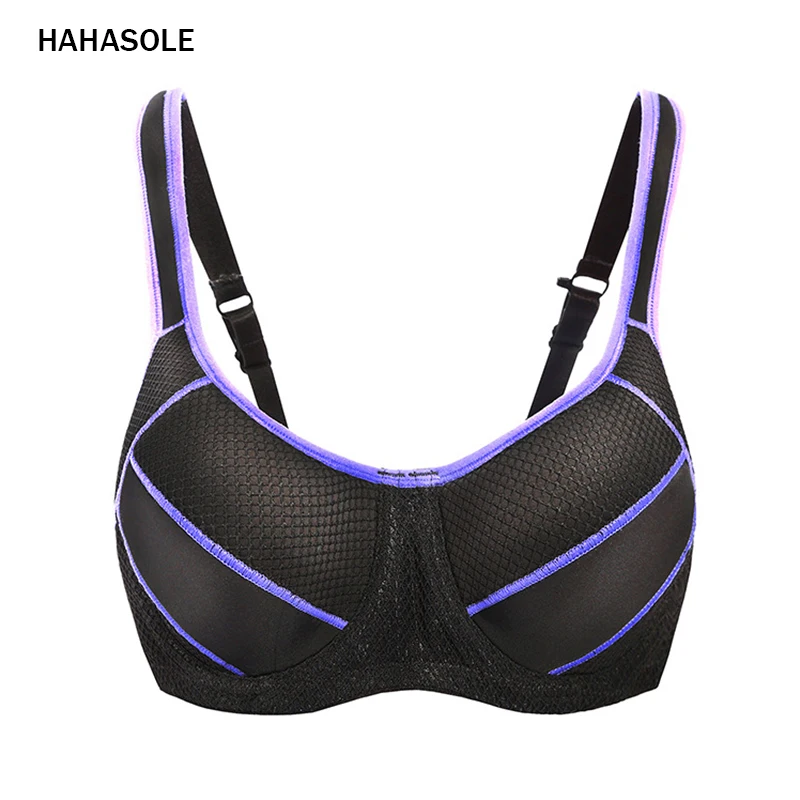 

HAHASOLE Yoga Crop Top Cross Bandage Honeycomb Breathable Push Up Sports Bras Adjustable Running Fitness Sports Bra HWA4456-4