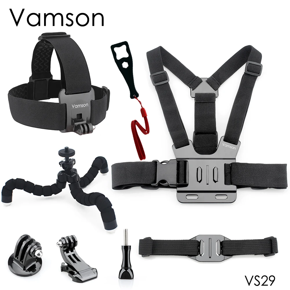 Штатив Осьминог Vamson 8 в 1 для Gopro Hero 7 6 5 аксессуары монопод нагрудный ремень SJCAM Xiaomi