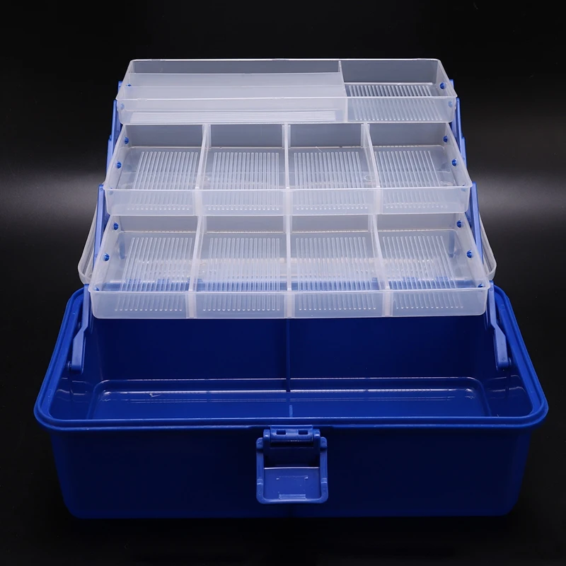 Multi Layer Fishing Tackle Box Fly Fishing Storage Case Waterproof Portable Fishing Gear Storage Box Adjustable Compartments
