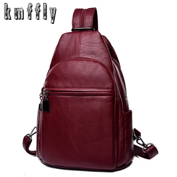 

Women Leather Backpacks Vintage Female Shoulder Bag Sac a Dos 2019 Travel Ladies Bagpack Mochilas School Bags For Girls Preppy