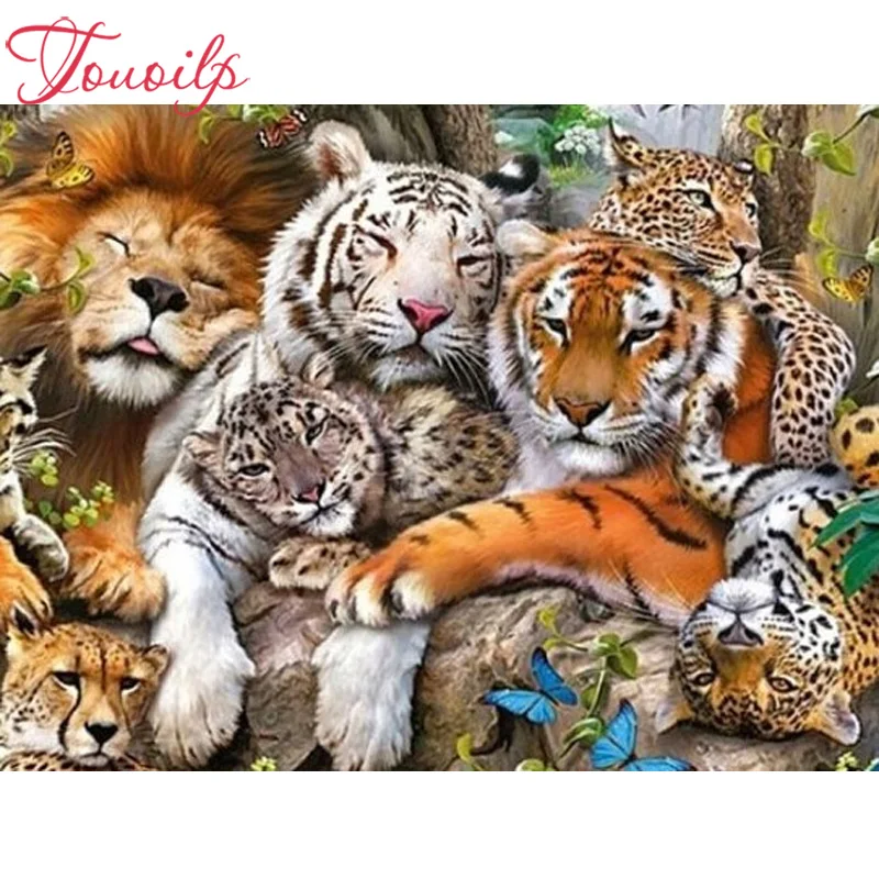 TOUOILP Full Square&ampround 5D DIY Diamond embroidery Lion tiger leopard butterfly 5d Painting Cross Stitch Mosaic Decor | Дом и сад