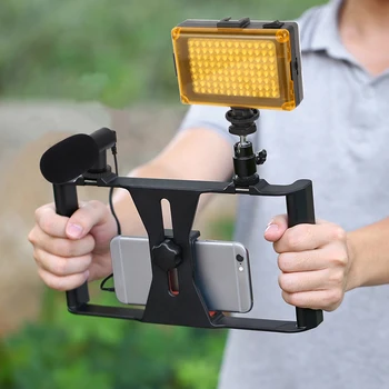 

Smartphone Video Rig Filmmaking Recording Handle Stabilizer Bracket for iPhone, Galaxy, Xiaomi, LG and Other Smartphones