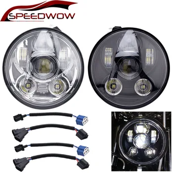 

SPEEDWOW LED Moto Headlight Aluminum For Harley Dyna Super Glide Sport FXDX Moto Headlamp Head Light Voltage 9-30V