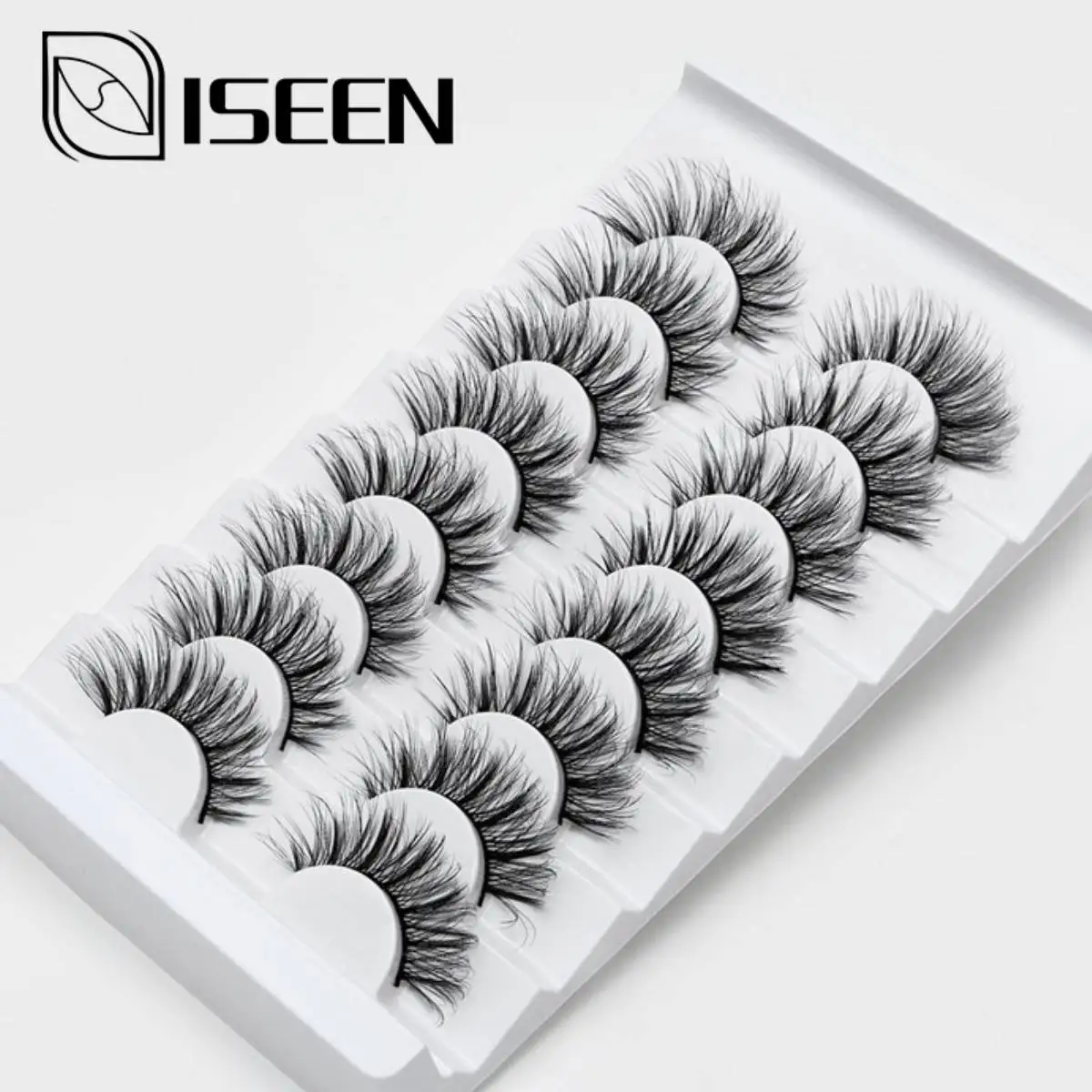 ISEEN 8 пар 15-20 мм натуральный 3D накладные Искусственные ресницы косметический