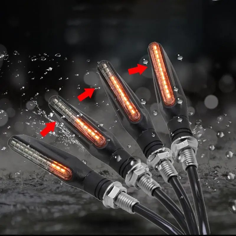 

2pcs 12 LED Motor Tail Lights Signal Lamp Motorcycle Turn Signal Light Flowing Flashing Motorbike Indicator Blinker for Harley