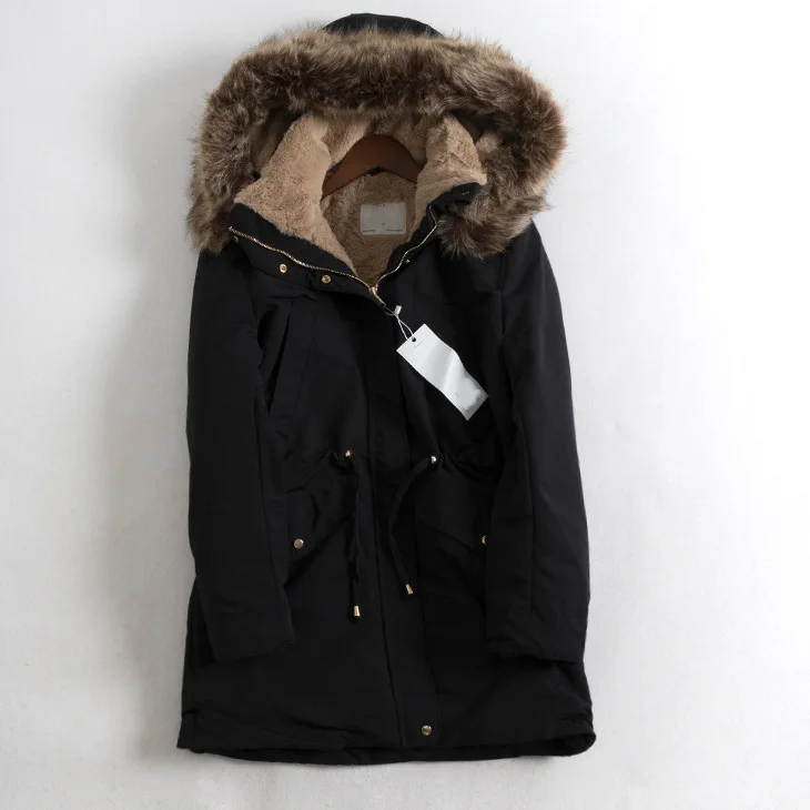 

Hd06 2019 Autumn And Winter New Style Waterproof Pike Fur Collar Cotton-padded Clothes Cotton Coat Women's