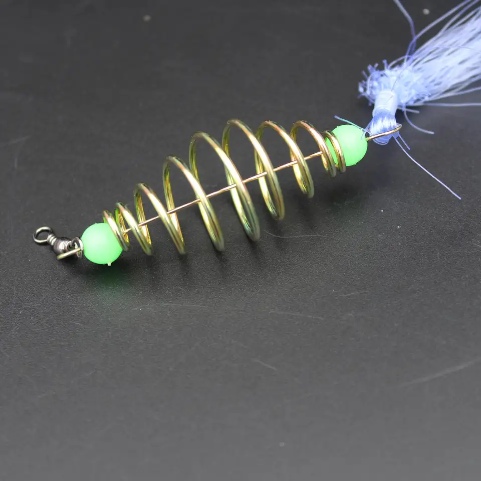 Mallas De Pesca Con Resorte Alomejor - 4 Piezas Con Perlas Luminosas, Tamaños 7 A 12