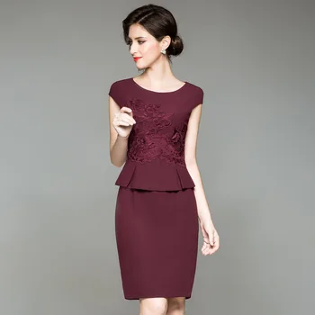 

2020 Big Code Temperament Women's Wear Slim Fit Embroidery Bag Hip Fake Two-piece Set Dress