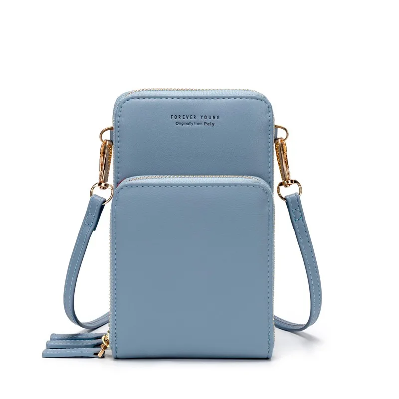 c-Light blue Прямая Красочный сотовый телефон сумка Мода ежедневного использования держатель для карт маленькая летняя сумка на плечо для женщин - Цвет: c-Light blue