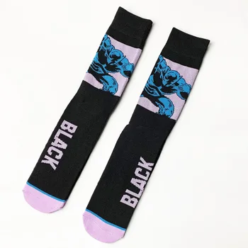 

Men's Standard Sock Casual Men's Black Panther Socks Black Unisex Long Funny Cotton Sox Adult Spring Autumn Trendy Calcetines