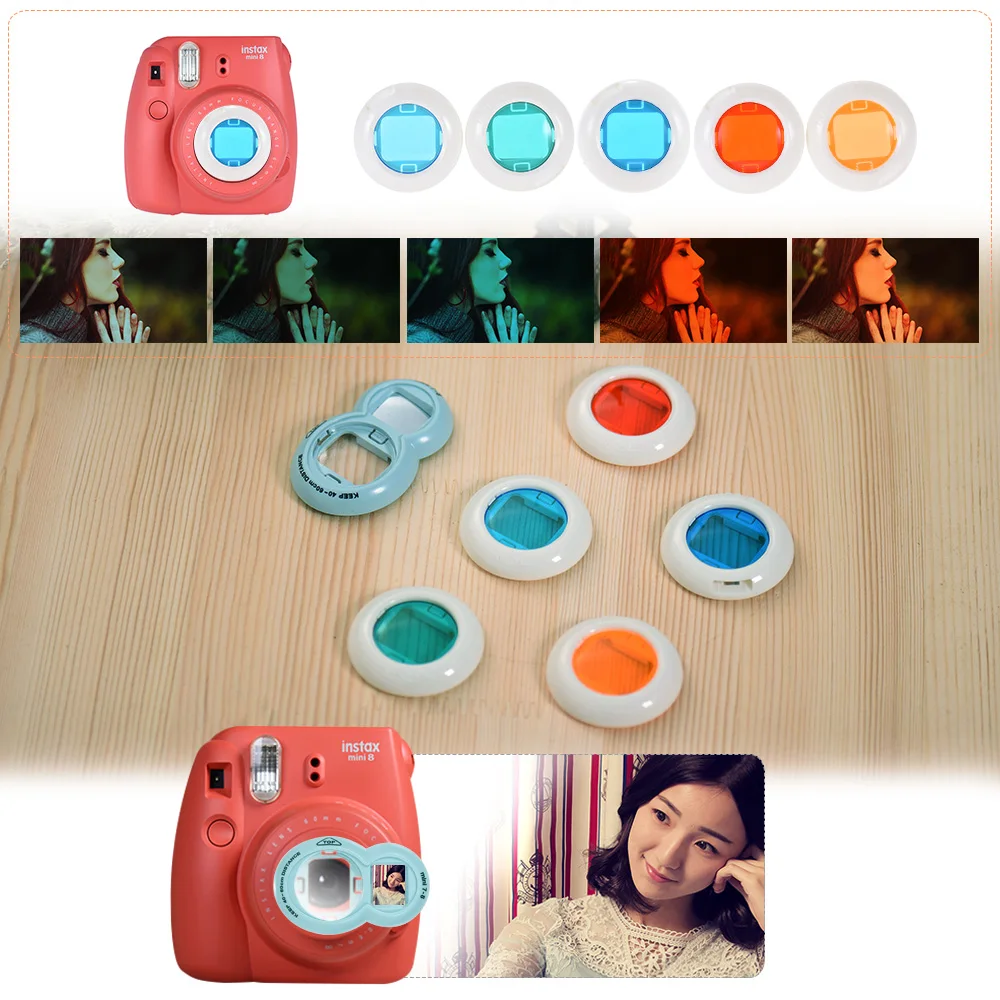 Andoer 14 в 1 Fujifilm Instax Mini камера включает чехол/ремешок/стикер/селфи объектив/5 фильтр/альбом/рамка/Наклейка/другие