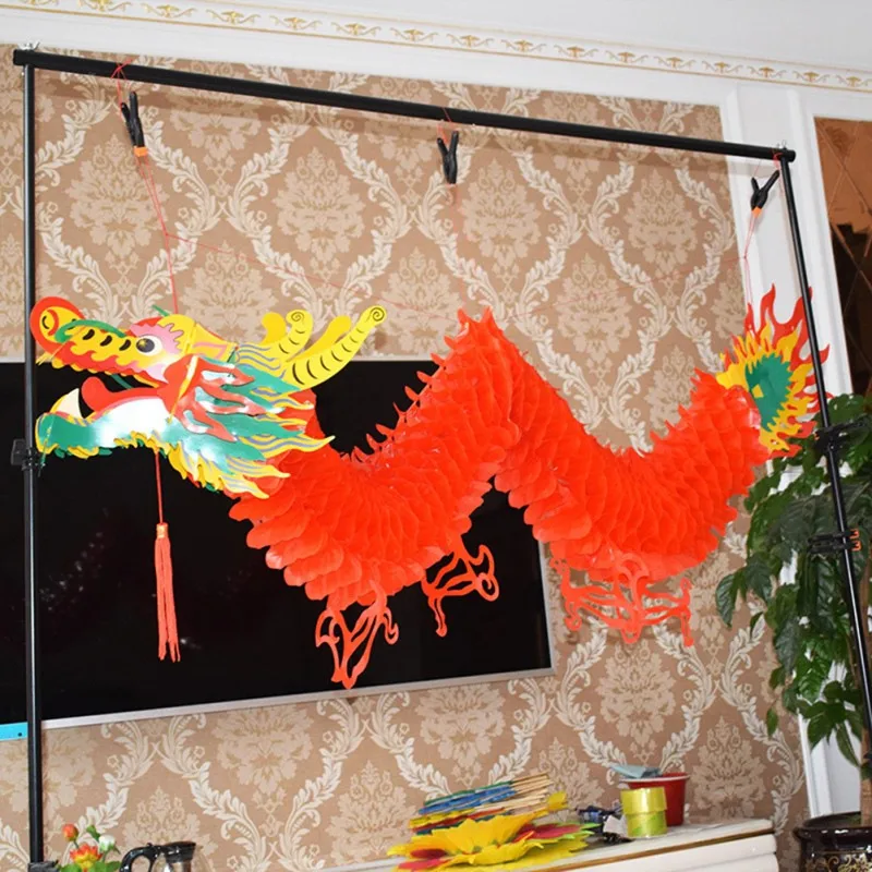 Бытовой 3D Китайский год Дракон гирлянда висячая художественная бумага орнамент с кисточкой традиционный счастливый баннер, домашнее украшение