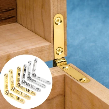 

10Pcs/Bag 90 Degree Hinges Zinc Alloy Spring Hinge for Wooden Box Jewellery Case 517A