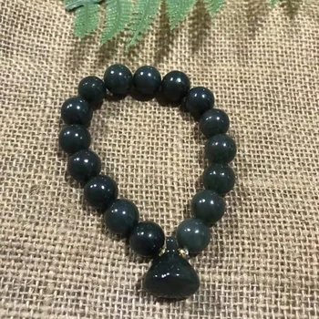 

Natural boutique Hetian jade sapphire lotus blossom Bracelet