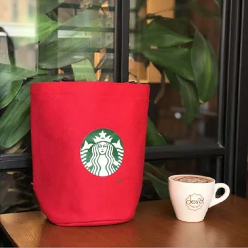 

New Built-in Water Cup Position Canvas Bag Portable Round Lunch Box Bag Bento Bag Mommy Bags Handbags