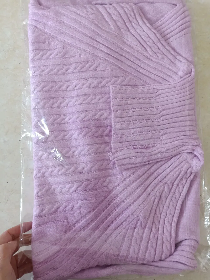 pink Fdfklak, женский свитер, вязаный Топ, водолазка, пуловер, свитер, большой размер, свободные женские свитера, pull femme,, зимний свитер, 3XL - Цвет: pink
