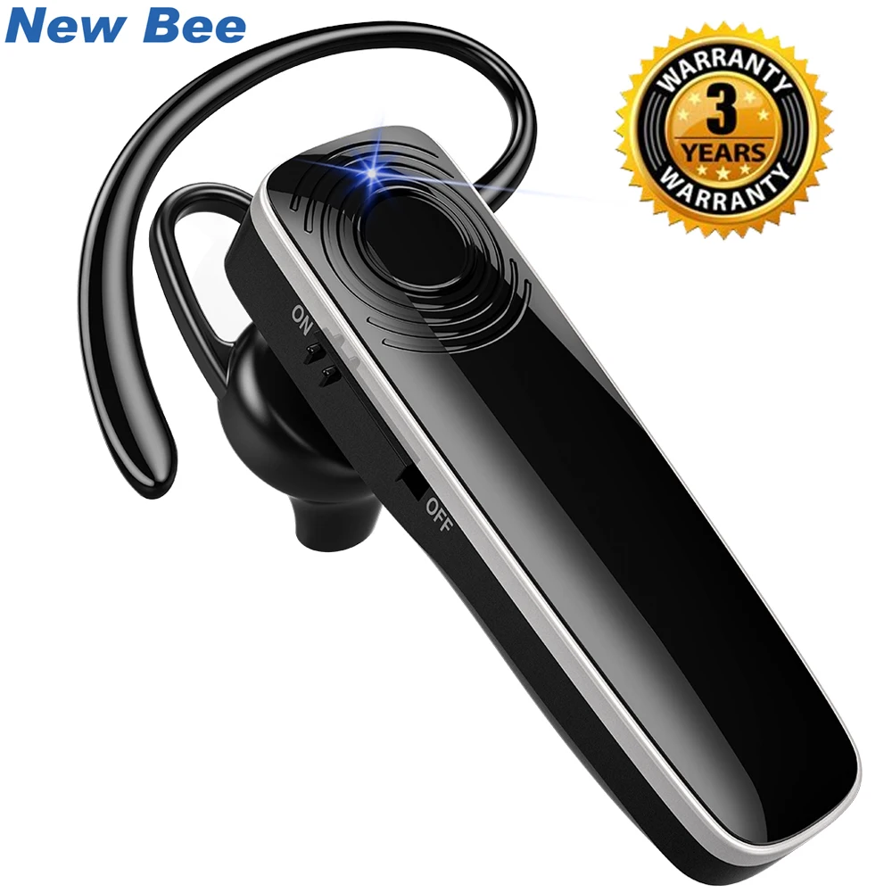 

New Bee Bluetooth Earpiece Wireless hands-free Headset Mini Earphone Headset Headphone With CVC6.0 Mic For iPhone xiaomi Android
