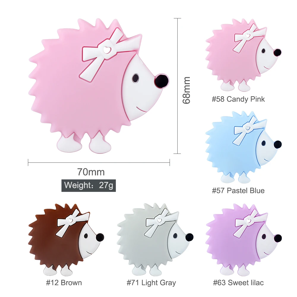 10pcs Hedgehog Keep& Grow 10 шт. Силиконовые Прорезыватели животные коала медведь собака Детские Прорезыватели DIY пустышки бусы-клипсы Прорезыватели игрушки детские товары - Цвет: 10pcs Hedgehog