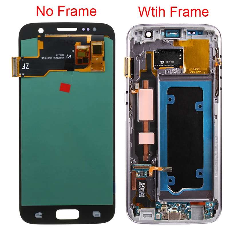 Оригинальный G930F дисплей для Samsung Galaxy S7 ЖК с рамкой 5 1 &quotS7 SM сенсорным