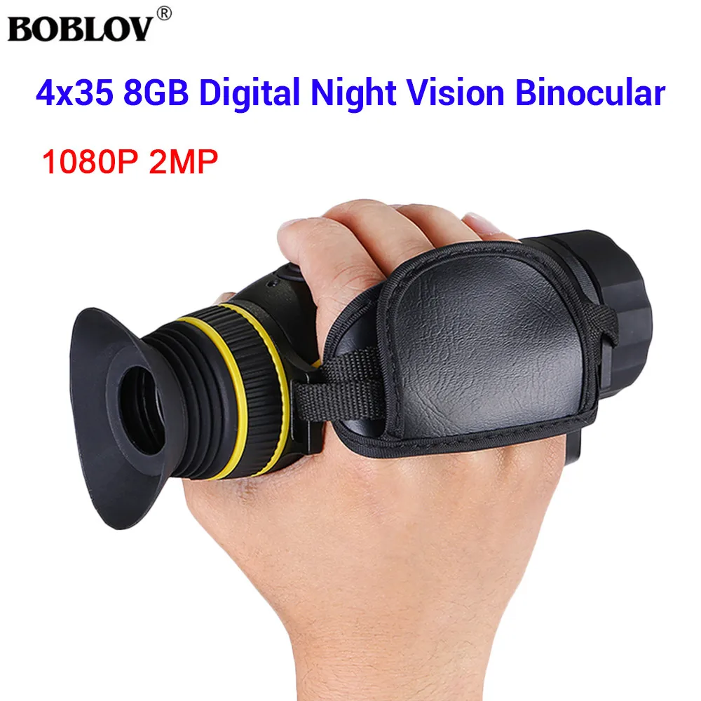 

BOBLOV 4X35 Infrared Digital Night Vision Monocular 1080P 2MP Camera 8GB Video Recorder for Hunting Camping Outdoor